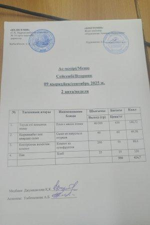09.09.2025 ж. |Ас мәзірі