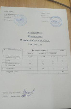 19.09.2025 ж.  Ас мәзірі